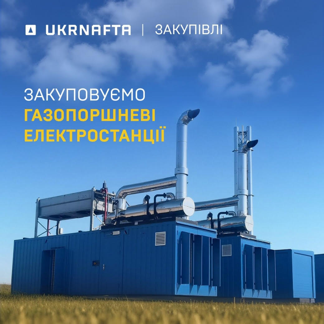 «Укрнафта» закуповує сучасні газопоршневі електростанції